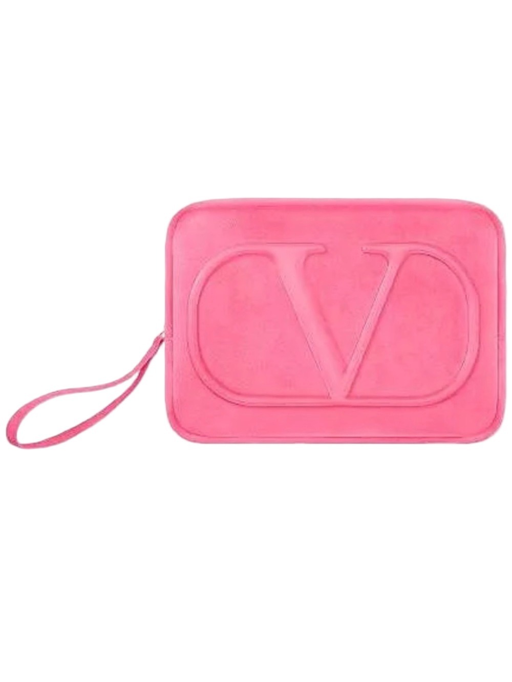 Valentino Beauty Pink Velvet  Medium Pouch Wristlet Makeup Bag New